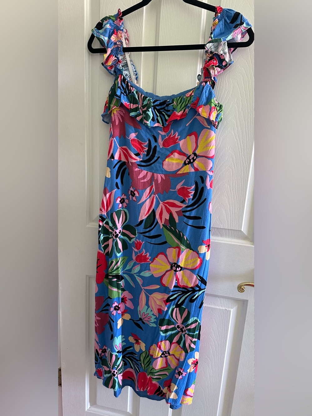 Sugarlips Blue Tropical Floral Maxi Dress